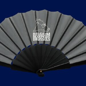 Black fan with white Belgium Bearpride logo